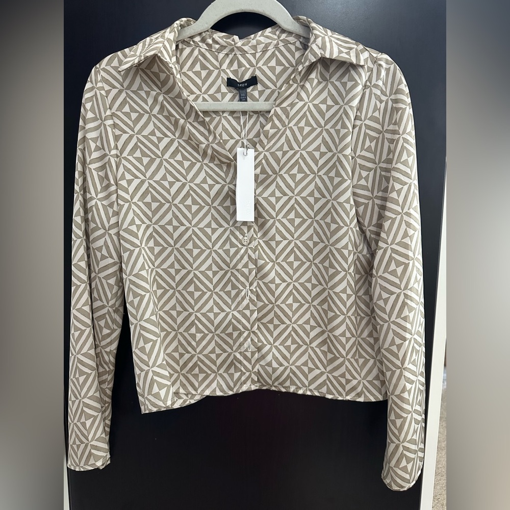 NEW NWT DREW Celine Print Blouse